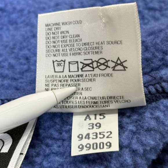The North Face Quarter Zip Fleece Jacket Womens XL Blue Pullover Kangaroo Pocket - Picture 10 of 10